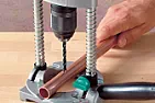 Accurate hand-held drilling  |  For these situations I make a drilling guide from a bit of scrap ply or ...