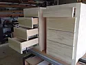Sewing Desk Progress  |  The side cabinets with drawers are built.  they need a touch of sanding  and...