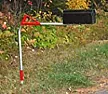 mailbox keeps getting knocked over by mailman |  Use something like this or a wedge anchor.  They won't fail. ...
