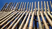 Bamboo  |  I suppose you want to keep the poles straight.   Laying them down should be just...