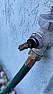Outdoor spigot leaking from handle when turned on |  My terminology might be wrong, so I apologize if I’m calling something by the...