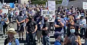 n American Flag |   Thousands of Republican ‘Back The Blue’ Supporters Outside City Hall Defend...