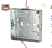 Back box with central oval knockout |  Are you referring to the very small oval holes for the fixing screws? You will...
