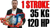 One stroke engine of the future |  One stroke my ****.  It's got pistons in pairs, so the go towards/away from...