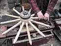 Easy way to get a bearing race out of a recess  |  Or how they put new tyres onto wooden waggon wheels......