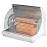 Basic Radiant Electric Fire |    YMMV.  I have a halogen type radiant on the wall next to me now (it heats me, ...