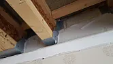 Drilling a hole in a joist hanger  |  To close this one off; I ended up drilling a 5mm hole on the underside of each...