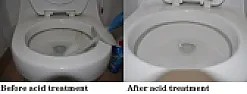 Update on cleaning 3 more toilets of brown streaks using HCl (pool acid)  |  By way of update, the pool acid is turning out to be one of my favorite...