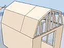 Forces in a gambrel roof  |  Having thought about it a bit more. You could add a substantial ridge  board and...