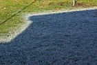 Frost  |  Liquid water from a hose is above freezing.  In the process of turninginto ice,...