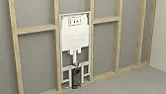 Wall-mounted toilet frames.  |  The difficulty is you need to accommodate the depth of the cistern  behind the...