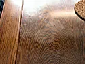 Finish on Oak kitchen table, hand-rubbed Poly? |  I don't know about the staining, but my oak table got three coats ofSherwin...