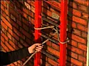Ladder: use at near vertical  |  Could you not raise the ladder parallel to the wall and use proprietary support...
