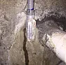 Leakage in Foundation Next to PVC Pipe |  Hi,There?s a leak in our basement that I?m trying to fix. It only occurs whenit...