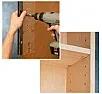 Tearout drilling shell pin holes with a shelving jig |  | I'm using a shelving jig, like the one in the link below, to drill| holes...