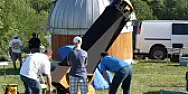 Build your own telescope |  Using bowling balls, peach cans, roller-skate bearings, and Legos.Easily within...