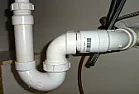 Kitchen Sink P-Trap problem  |  The stainless steel sink is dual bowl, with a garbage disposal (not  shown)...