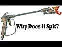 spray paint splattering  |  I was using a spray gun to paint kitchen cabinets with an oil based paint. ...