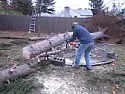 tree fell during a storm so the owner grabbed his chainsaw and started to cut it up when this happened.  |  It is funny.  The tree I cut up last fall was not as thick, but as tall and when...