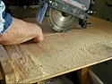 Sears 10" Upside Down Radial Arm Saw cutting tiny piece of wood. |  The blade on my table saw is fixed also. I still almost cut a finger off....