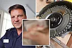 Angle-Grinder alert - Nearly lost a leg  |  I remember those. My dad had a well-shielded attachment for a circular saw ...